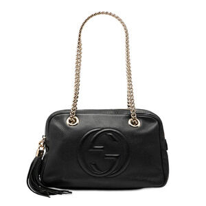 GUCCI Black Leather Shoulder Bag